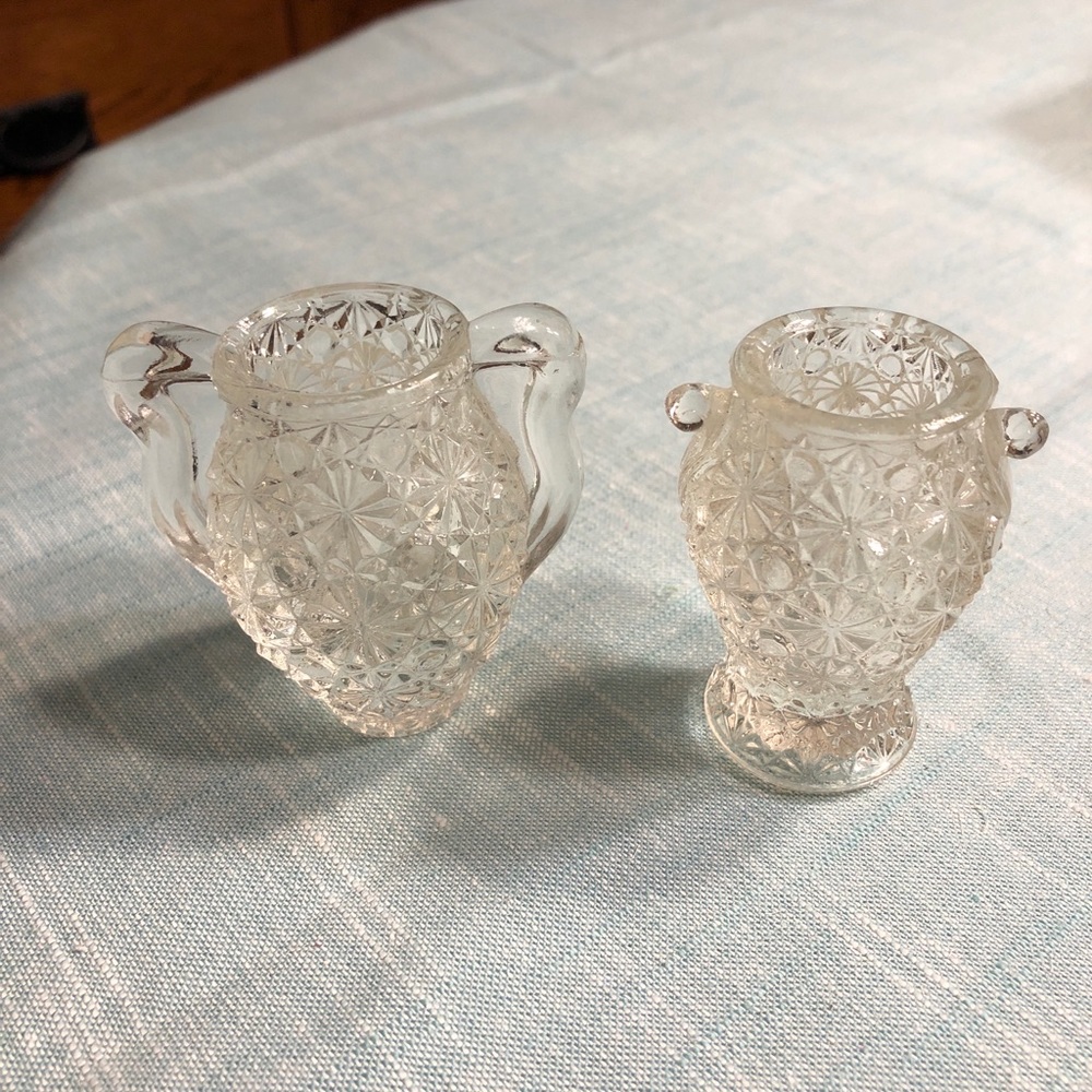 Fenton Daisy And Button Urn Style Vintage Toothpick Holders Lot Of 2